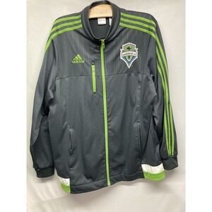 Seattle Sounders FC Jacket Men Xl Gray Adidas Crew Neck Zip Up Soccer XBOX MLS